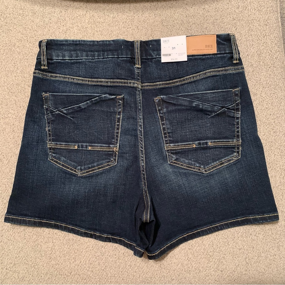 BKE Parker High Rise Blue Jean Shorts with Fitted Silhouette and Stretch - Picture 14 of 17
